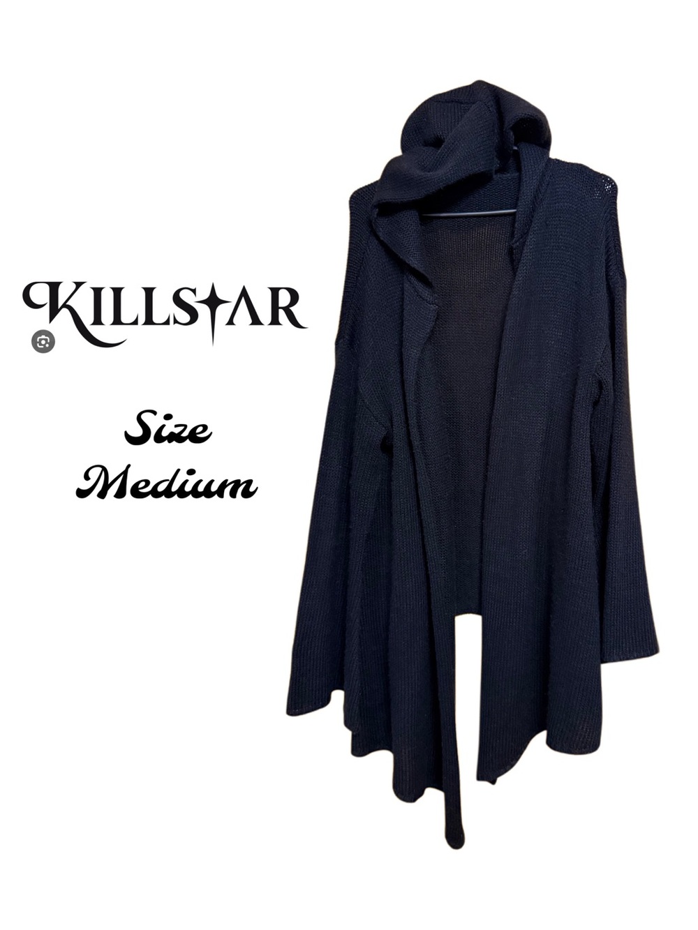 🖤🌙 Killstar GothCore Hooded Waterfall Cardigan | Witchy Bell Sleeves